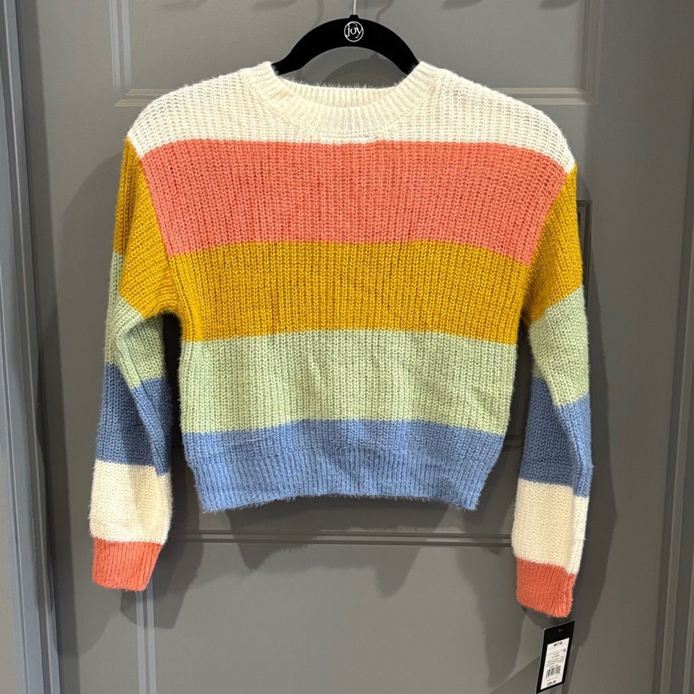 Art Class Colorful Striped Crew Neck Sweater